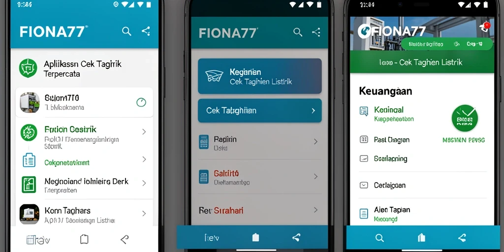 Antarmuka FIONA77 untuk cek tagihan listrik yang mudah digunakan.