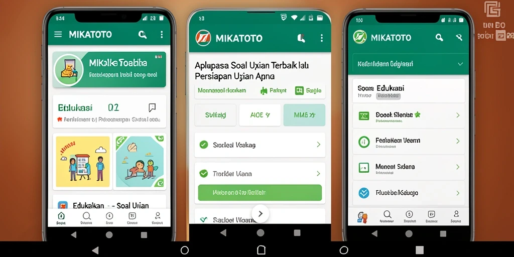 Tampilan antarmuka MIKATOTO untuk soal ujian yang interaktif.