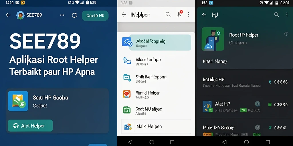 Antarmuka SEE789 dengan fitur-fitur canggih Root Helper.