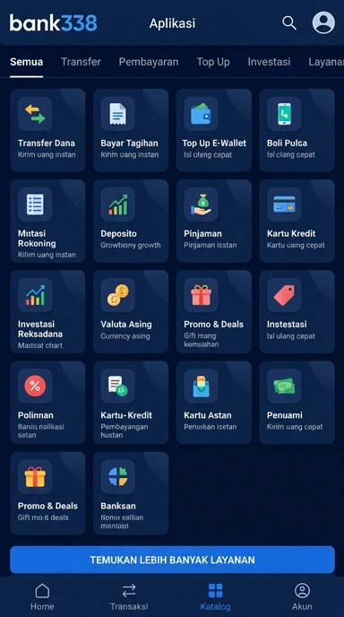 Tampilan katalog aplikasi bank338