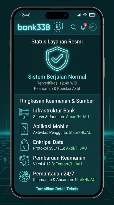 Tampilan kanal resmi bank338